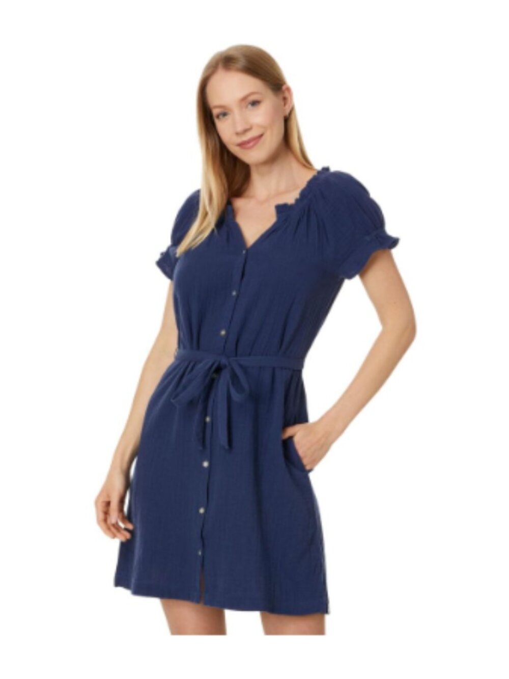 Tommy Bahama Island Gauze Coral Isle Short Sleeve Dress Island Navy XL